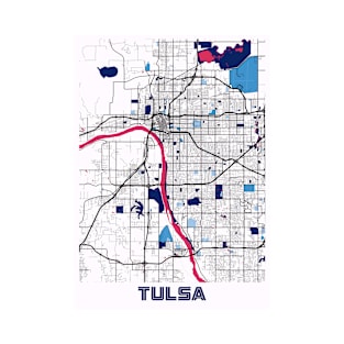 Tulsa - United States MilkTea City Map T-Shirt