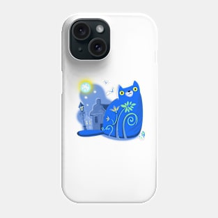 A cat in the city Phone Case