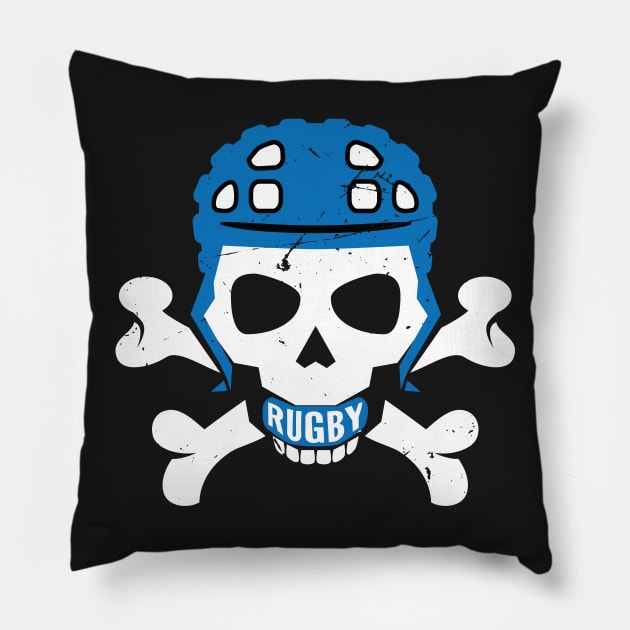 Rugby Fan Pirate Headgear Skull Pillow by atomguy