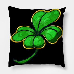 Four-Leafed Clover... Wit Da GOLD TRIM?!? Pillow