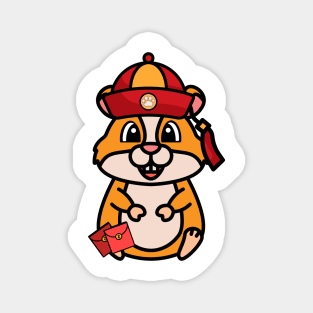 Funny hamster celebrates lunar new year Magnet