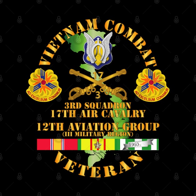 Vietnam Combat Cavalry Vet w 3rd Sqn 17th Air Cav - 12th  AVN GroupI Mil Region III w SVC by twix123844