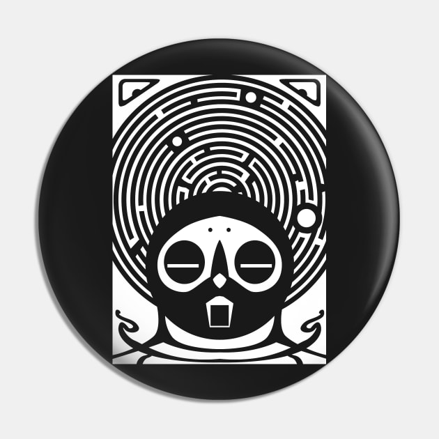 Grimoire Rubrum (White on Black) Pin by SJBTees