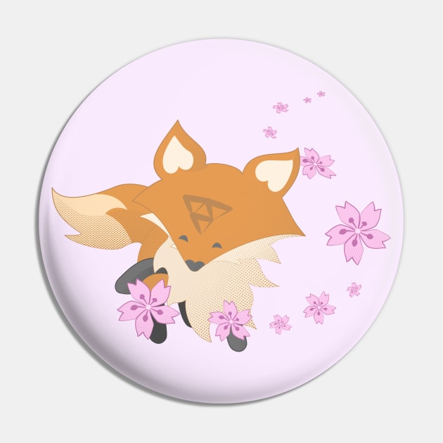 Sakura Fox Pink Pin by Myanko