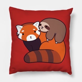 Little Sloth and Red Panda Pillow