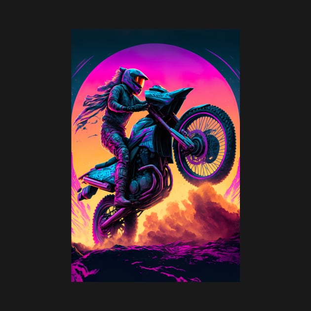 Cyber Future Dirt Bike With Neon Colors by KoolArtDistrict