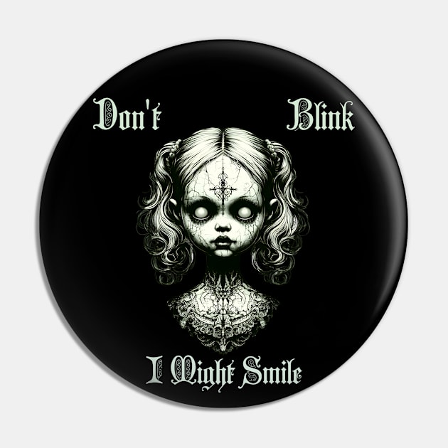 Macabre and Cute Goth Doll Pin by MetalByte