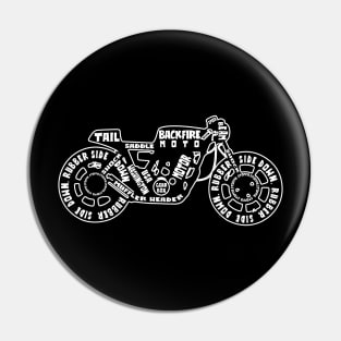 Backfire Moto Letter Design Pin