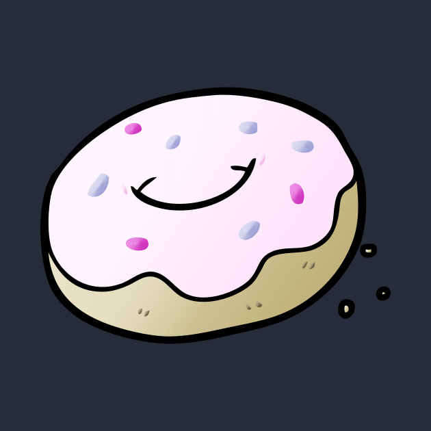 Strawberry Donut Pastry Sweets with Sprinkles by InkyArt