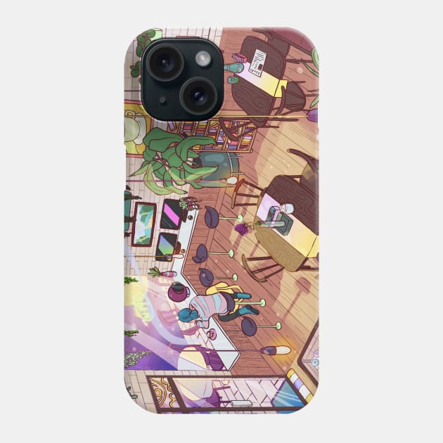 Space Cafe Phone Case by Oreoballpandacat