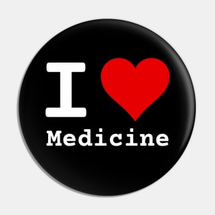 I Love Medicine | Stylized Heart Logo White Pin