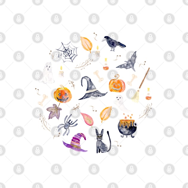 Halloween Watercolor by Harpleydesign