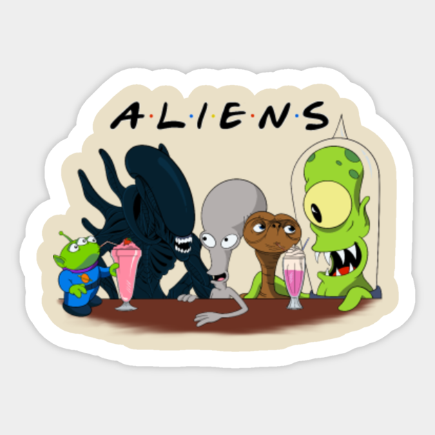 Alien Friends - Science Fiction - Sticker