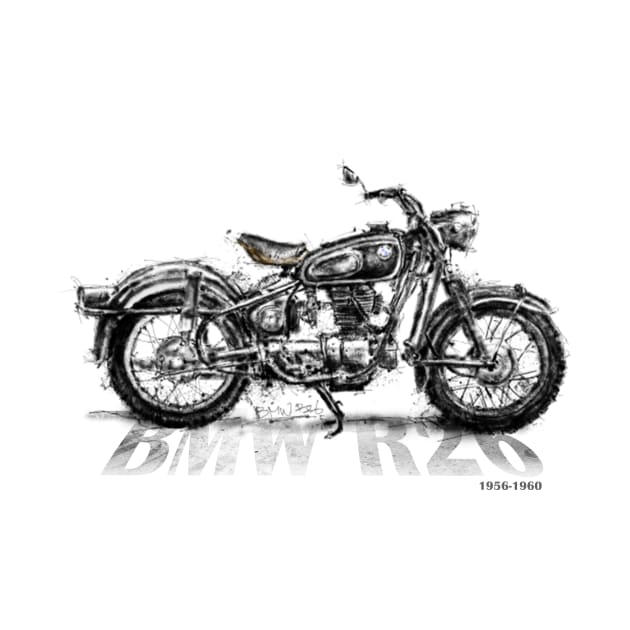 BMW R26 Sketch Painting by HelloDisco