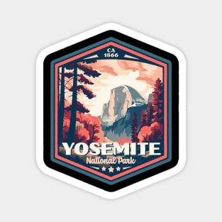 Yosemite National Park Vintage WPA Style Outdoor Badge Magnet