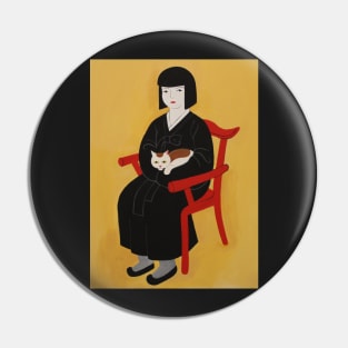 Girl and the Cat Pin