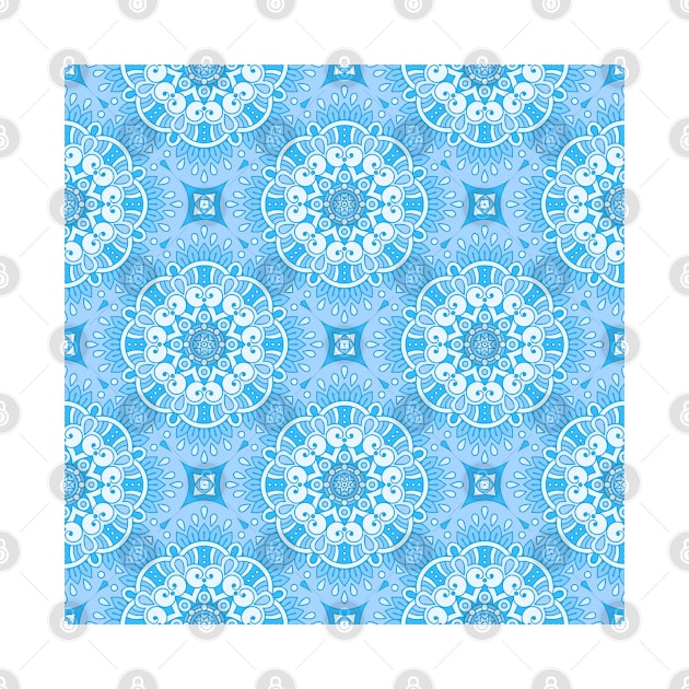 Ornamental floral mandala blue #1 by GreekTavern