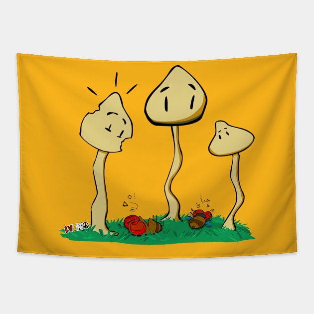 Mushroom Gang Tapestry by iveno