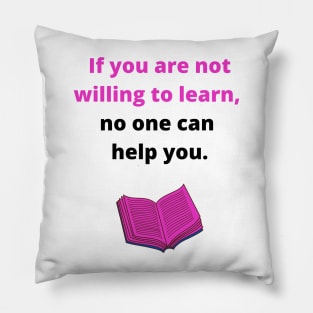 Learning Inspirational Quote Pillow