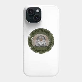 Round Pallas Cat Olive Green Phone Case