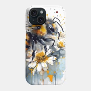 A bee collects honey on a flower. Phone Case