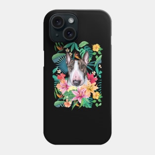 Tropical Brindle Bull Terrier Phone Case