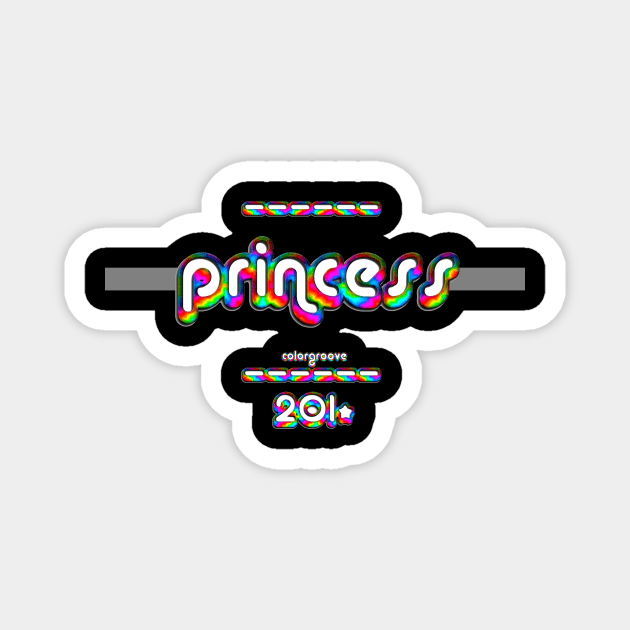 Princess 2010 ColorGroove Retro-Rainbow-Tube nostalgia (wf) Magnet by Blackout Design