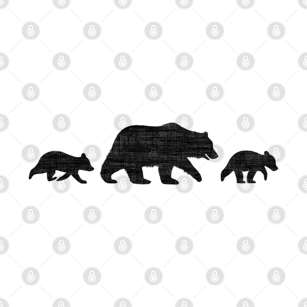 Black Bear with Cubs | Mama Bear by Coffee Squirrel