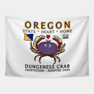 Oregon - Dungeness Crab - State, Heart, Home - state symbols Tapestry