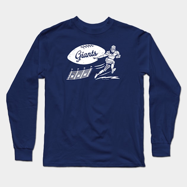 deadmansupplyco Vintage Football - New York Giants (White Giants Wordmark) Long Sleeve T-Shirt