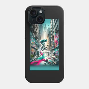 Concrete Flight: BMX Artistry Amidst Urban Canvases Phone Case