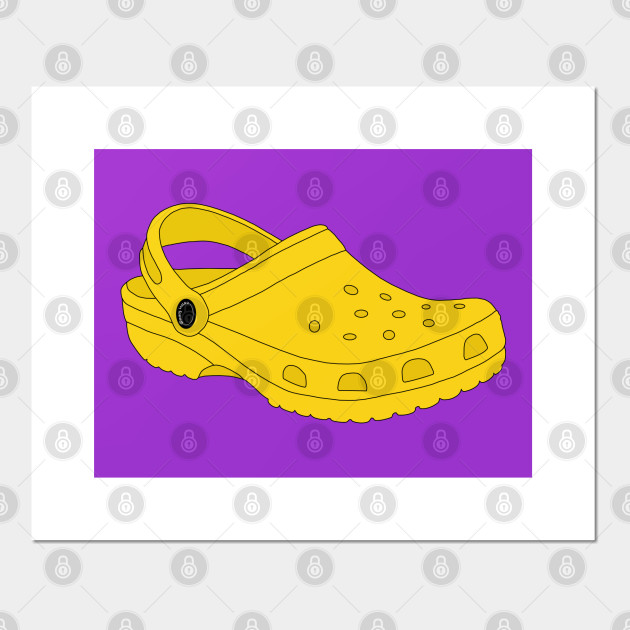 purple and yellow crocs