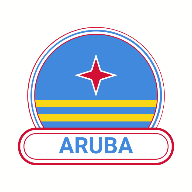 Aruba Country Badge - Aruba Flag by Yesteeyear