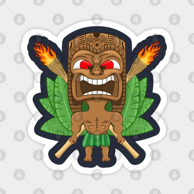 Angry Hawaiian Tiki Totem Magnet by SmittyGFX