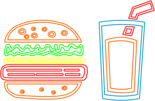 Burger Neon Magnet