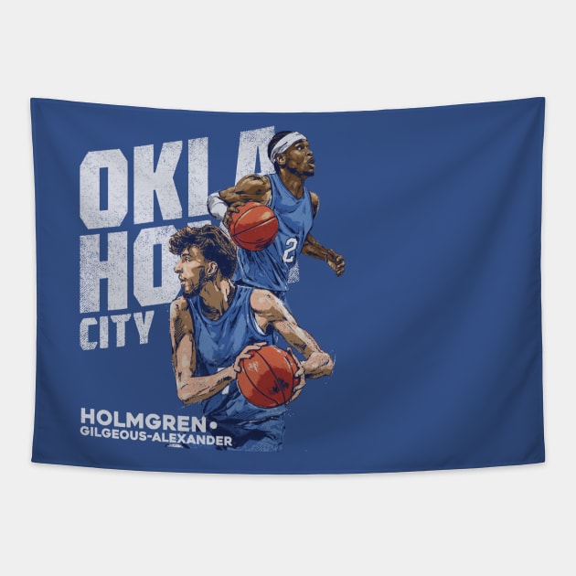 Chet Holmgren & Shai Gilgeous-Alexander Oklahoma City Duo Tapestry by ClarityMacaws