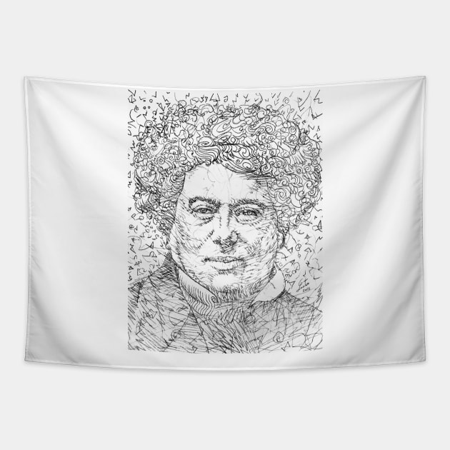 ALEXANDRE DUMAS pencil portrait .1 Tapestry by lautir