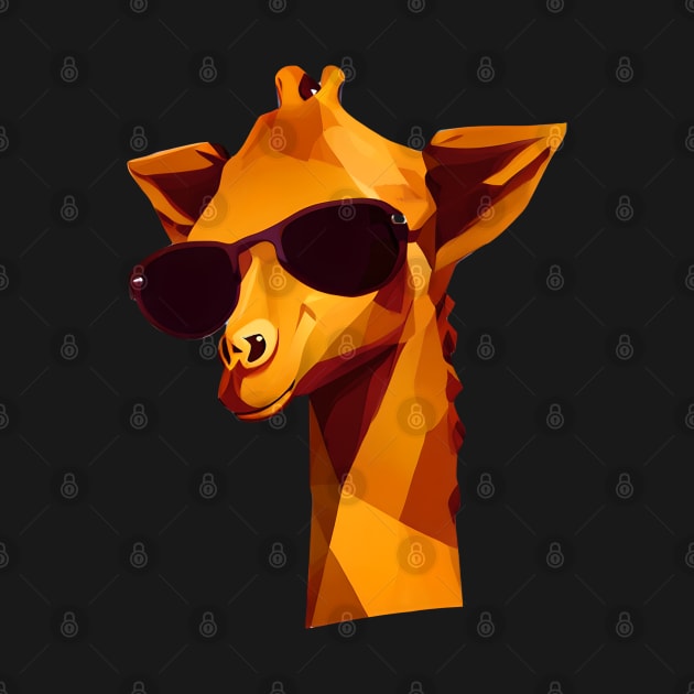 Cool Low Poly Giraffe wearing Sunglasses by Artist Rob Fuller