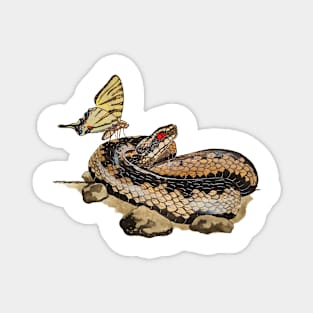 Viper Snake with Butterfly Magnet