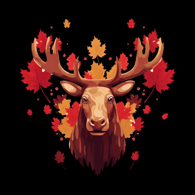 Moose with Maple leafs Canada by dukito