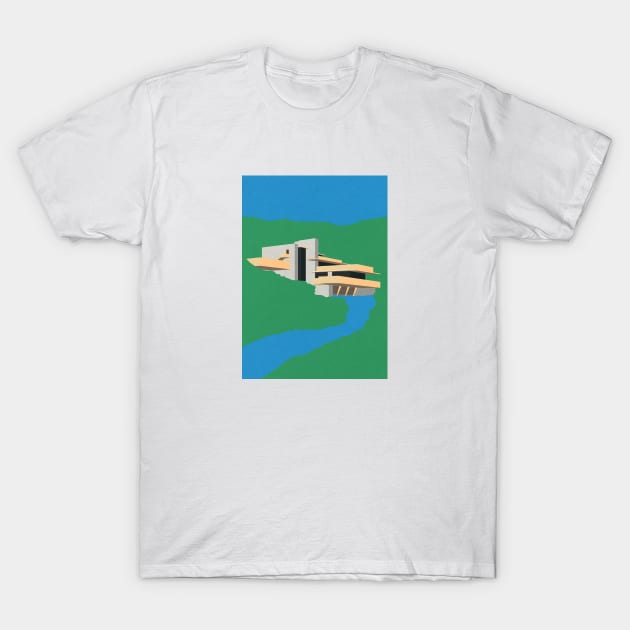 Mediator dato valse Frank Lloyd Wright - Fallingwater House - T-Shirt | TeePublic