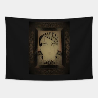 ART DECO PIERROT GIRL IN FRAME Tapestry