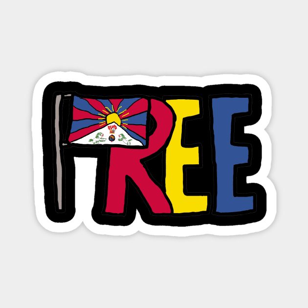 Free Tibet Magnet by Mark Ewbie