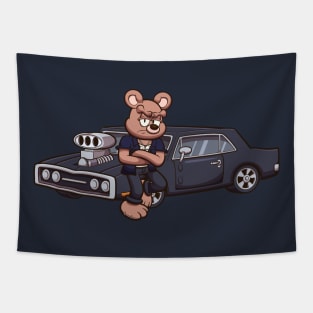 Fast And Angry Teddy Bear Tapestry