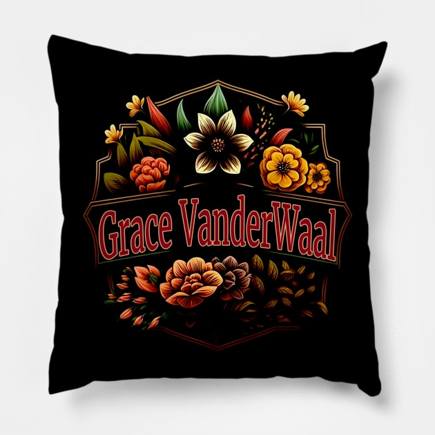 Grace VanderWaal Flower Vintage Pillow by Itulah Cinta