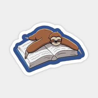 Cute Sloth Reading A Book 1 Magnet