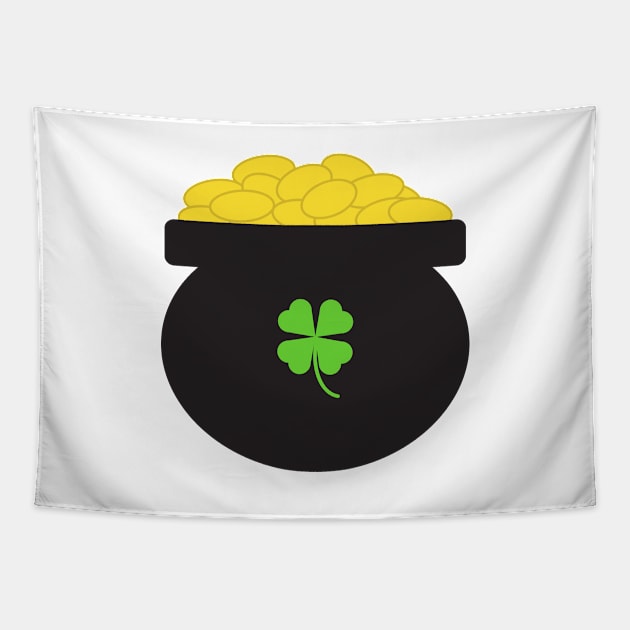 Pot of Gold Shamrock St Patrick's Day Tapestry by Kelly Gigi