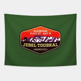 Jebel Toubkal - Morocco - Summit Mountain Trekking Badge Tapestry