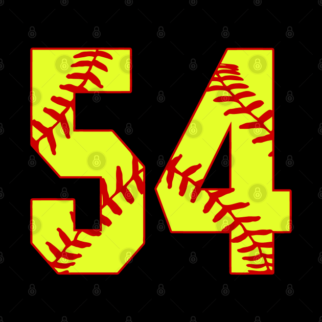 Fastpitch Softball Number 54 #54 Softball Shirt Jersey Uniform Favorite Player Biggest Fan by TeeCreations