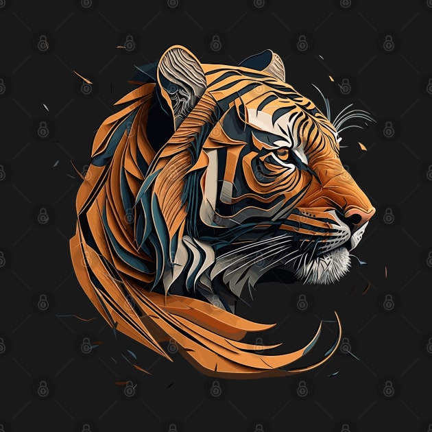 Paper Cut Tiger by Peter Awax